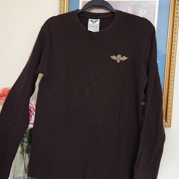 Avirex Vintage Skull with wings Crewneck Sweater Small Blokecore Bikercore Y2K - Picture 1 of 8